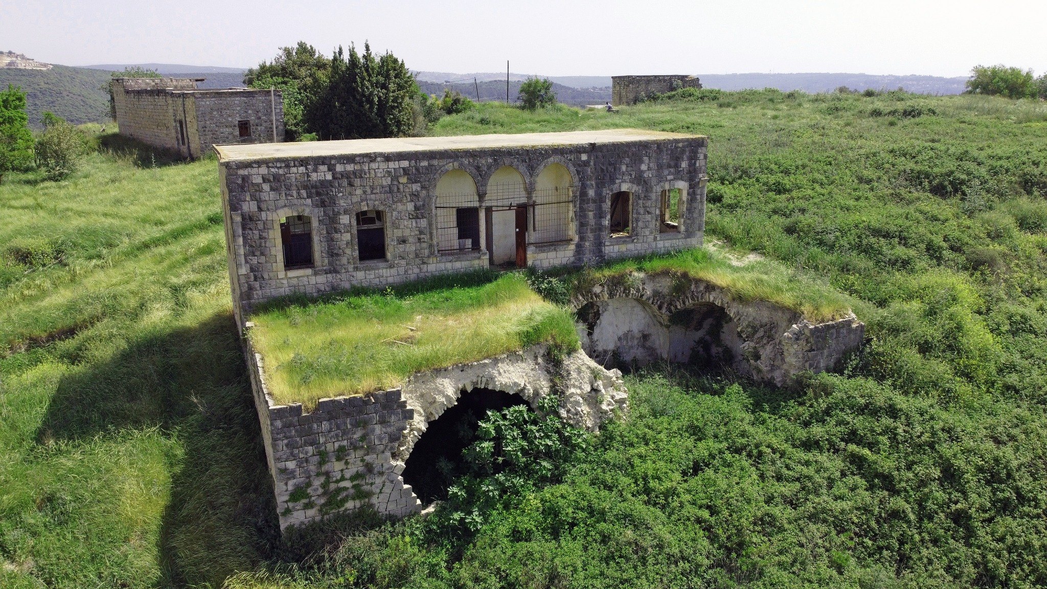 Aerial view of the home of Abdil Majid Abdullah in Dayr al-Qasi