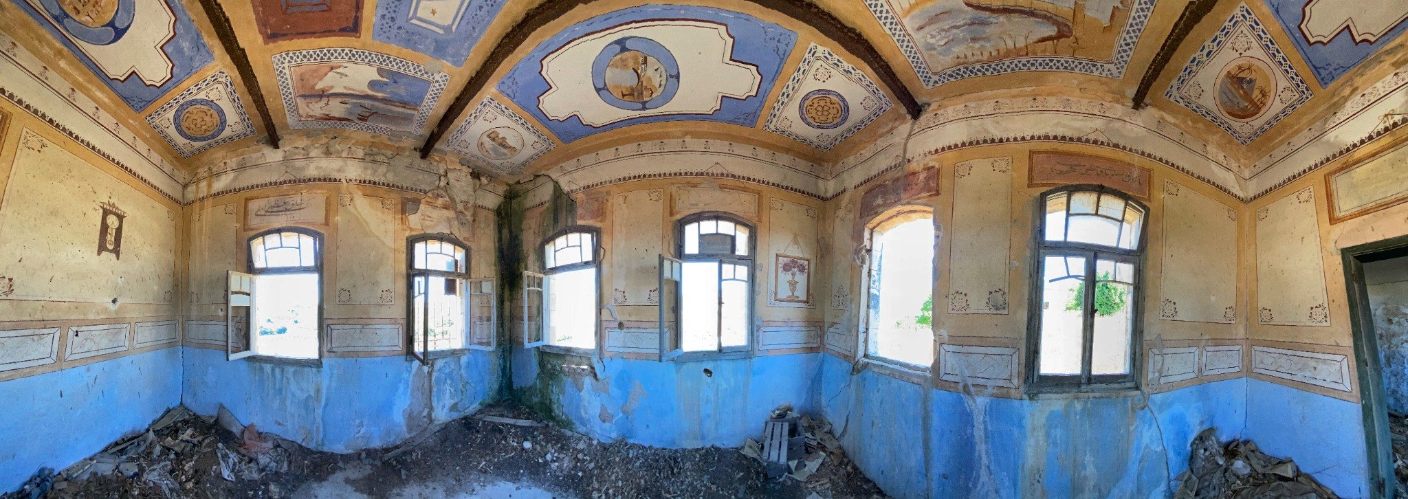 Painted interior of the home of Abdil Majid Abdullah