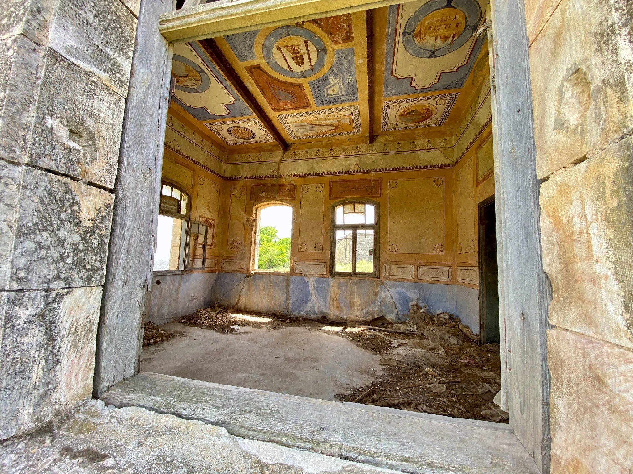 Painted ceiling inside the home of Abdil Majid Abdullah